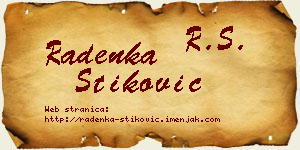 Radenka Stiković vizit kartica
